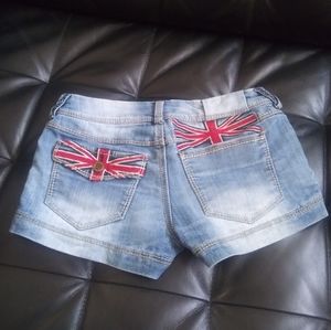 British Flag Denim shorts size 5/6.